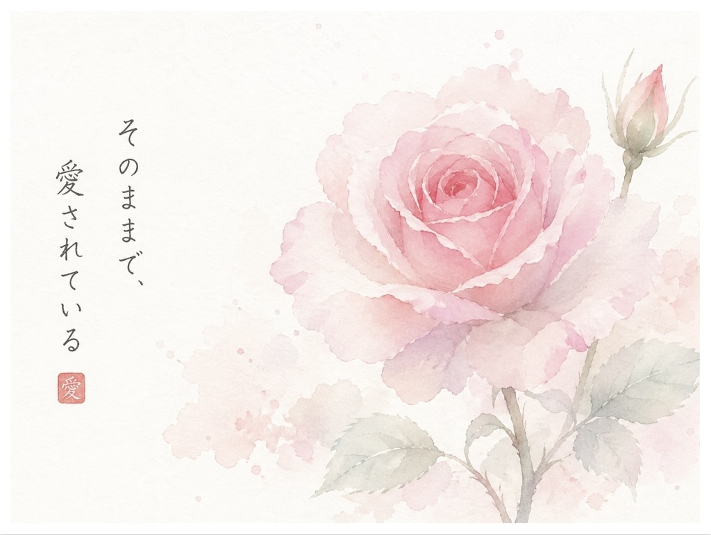 そのままで、愛されている|バラの絵手紙(2枚セット) You Are Loved As You Are | Rose Postcard Set (2 pieces)