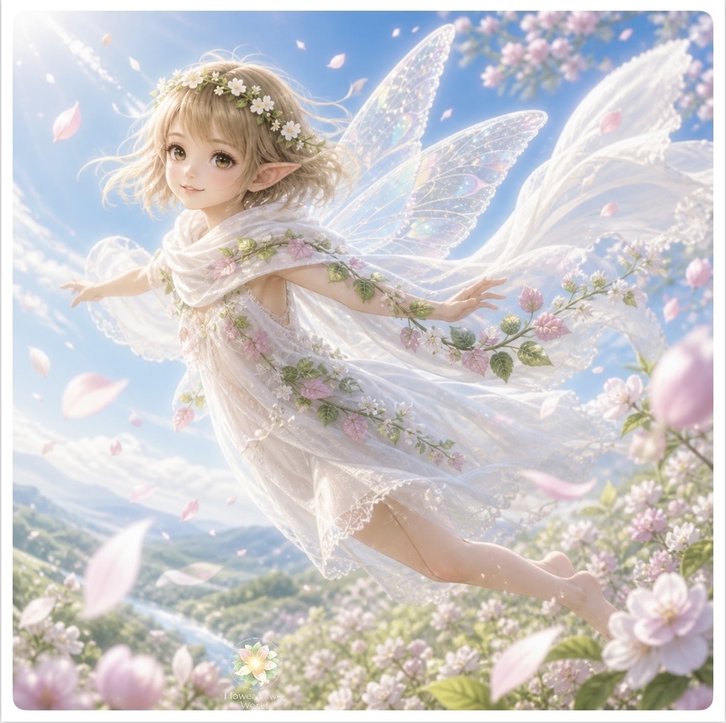 春風にほどけて、そっとそばに｜清々しい妖精（3Dアート）
