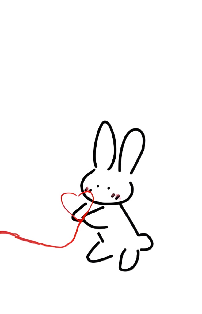 癒しのうさぎさん 赤い糸