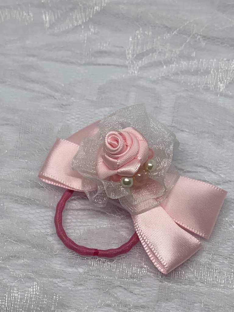 ローズリボンゴム。ピンク