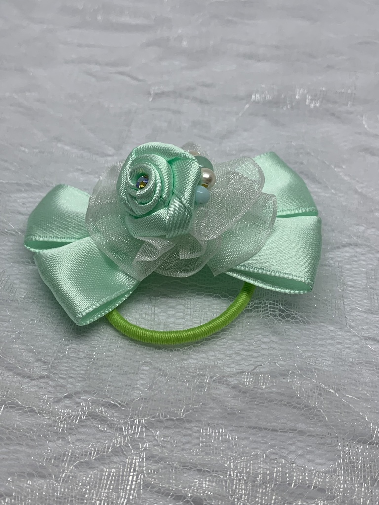 ローズリボンゴム。ミントグリーン