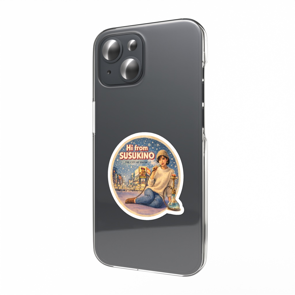 スマホステッカー「Hi from SUSUKINO」（丸型）