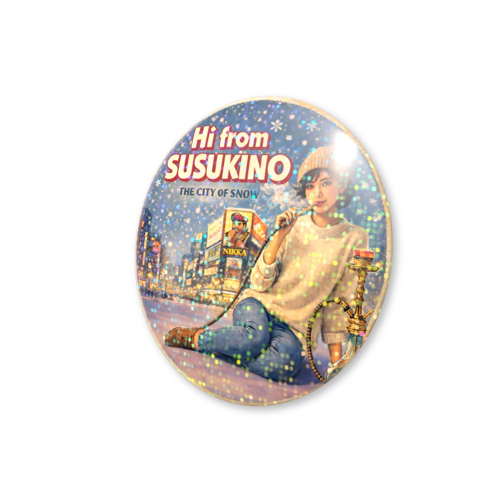ホログラム缶バッジ 「Hi from SUSUKINO」