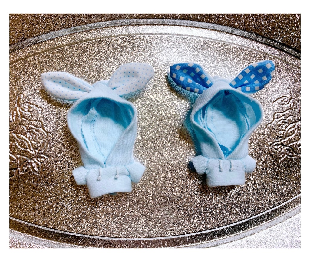うさみみパーカー(8cmぬいちゃん専用)　水色