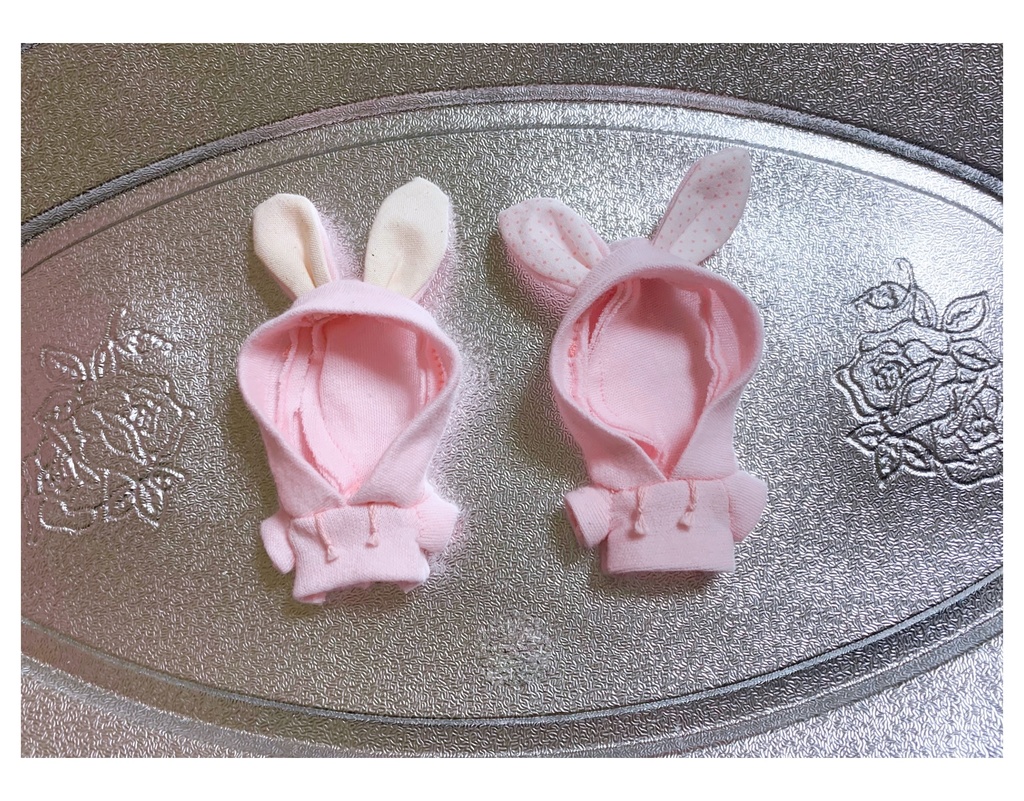 うさみみパーカー(8cmぬいちゃん専用)　ピンク