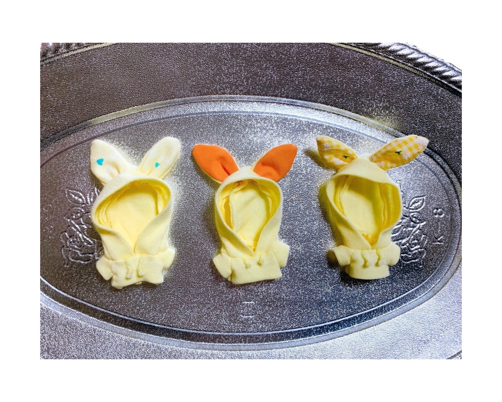 うさみみパーカー(8cmぬいちゃん専用)　きいろ