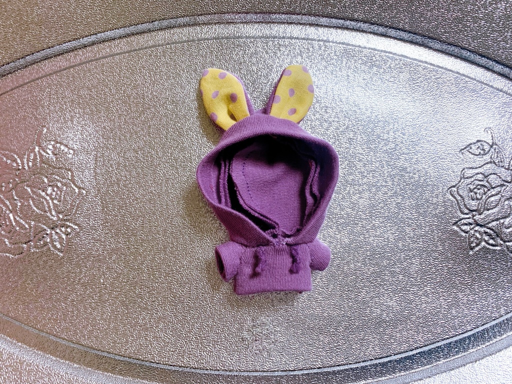 うさみみパーカー(8cmぬいちゃん専用)　むらさき