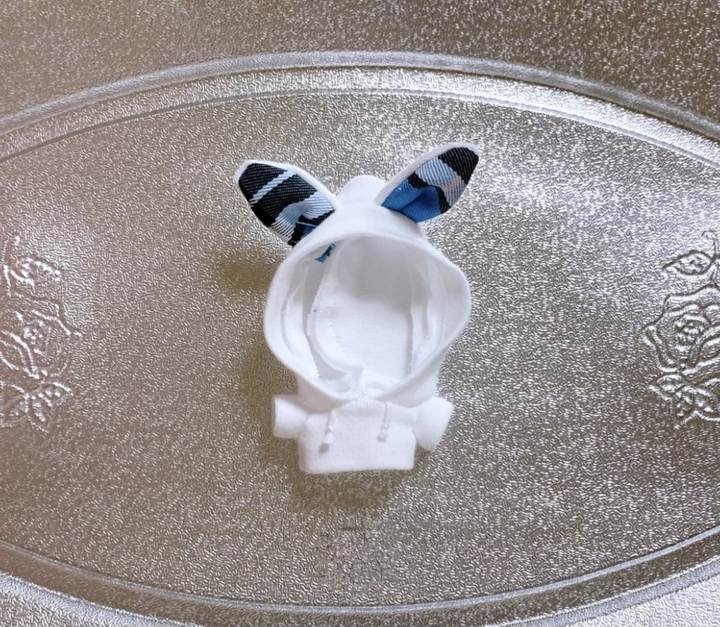 うさみみパーカー(8cmぬいちゃん用) 白