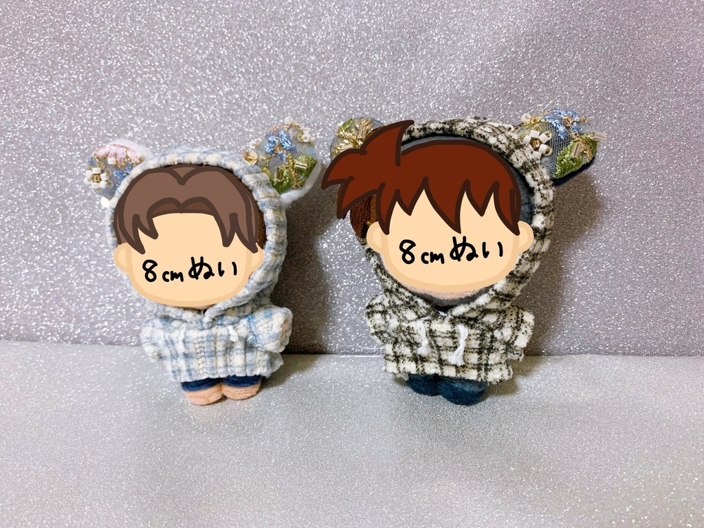 くまみみビジューパーカー (8cmぬいちゃん用)