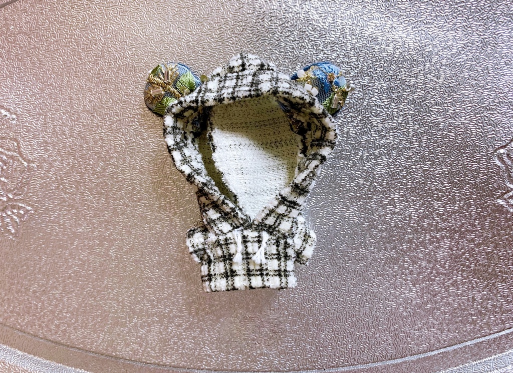 くまみみビジューパーカー (8cmぬいちゃん用)