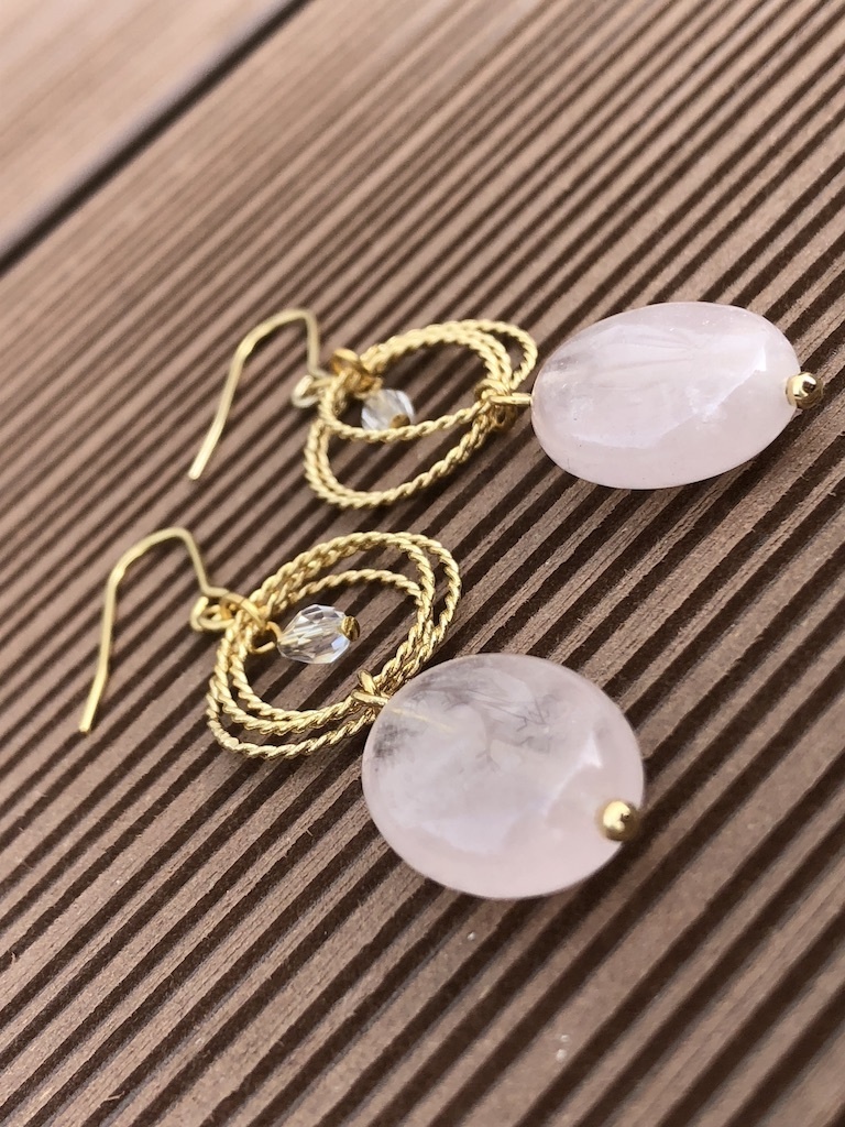 ローズクウォーツピアス