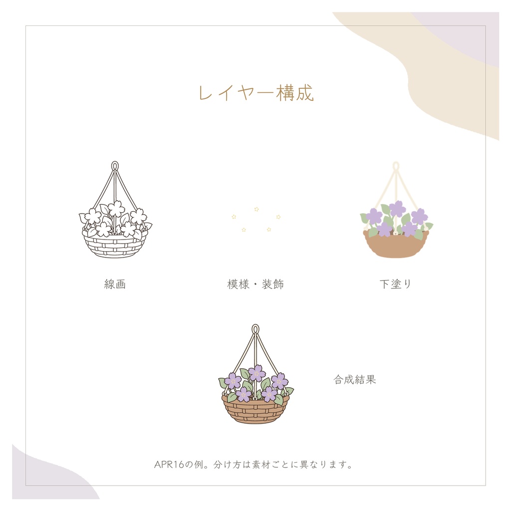 春のおでかけの小さなモチーフ|配信・サムネイル用 透過PNG30点+PSD同梱