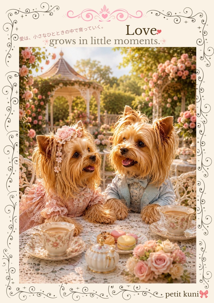 Yorkie Poster Collection Vol.1 ロマンティックガーデン ~ヨークシャーテリア~ デジタルポスター 5枚セット