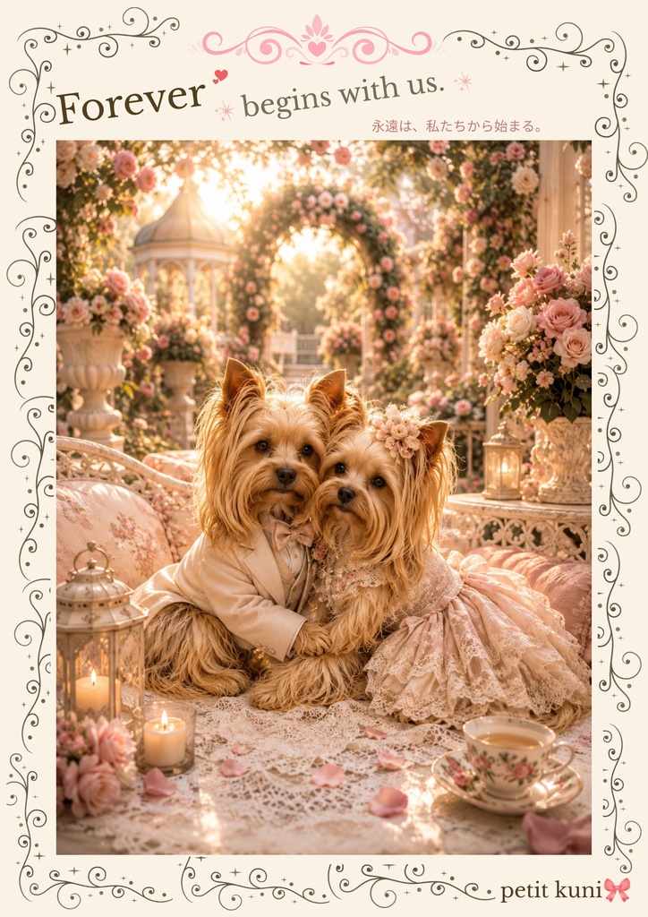 Yorkie Poster Collection Vol.1 ロマンティックガーデン ~ヨークシャーテリア~ デジタルポスター 5枚セット