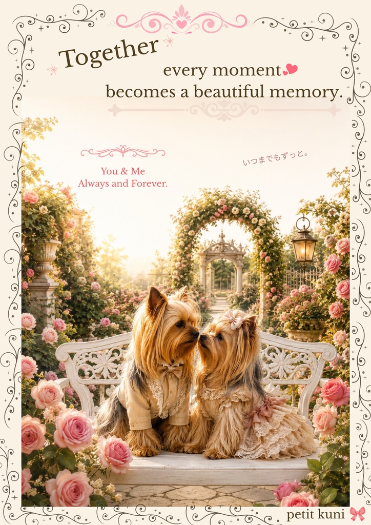 Yorkie Poster Collection Vol.1 ロマンティックガーデン ~ヨークシャーテリア~ デジタルポスター 5枚セット