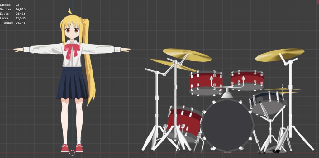 Kessoku Band 3d models (.fbx / .blend)
