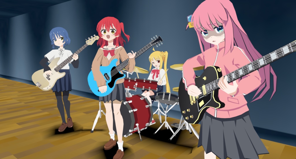 Kessoku Band 3d models (.fbx / .blend)