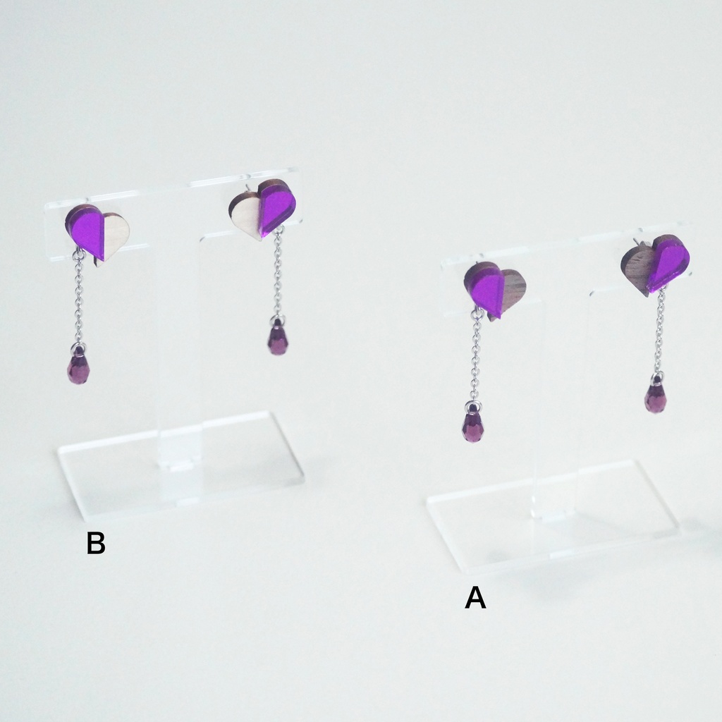 パープルハートピアス