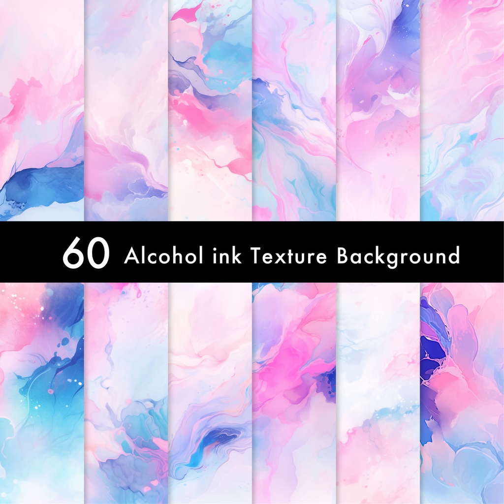 【商用利用可】60枚セット・アルコールインクの背景素材（ピンク）