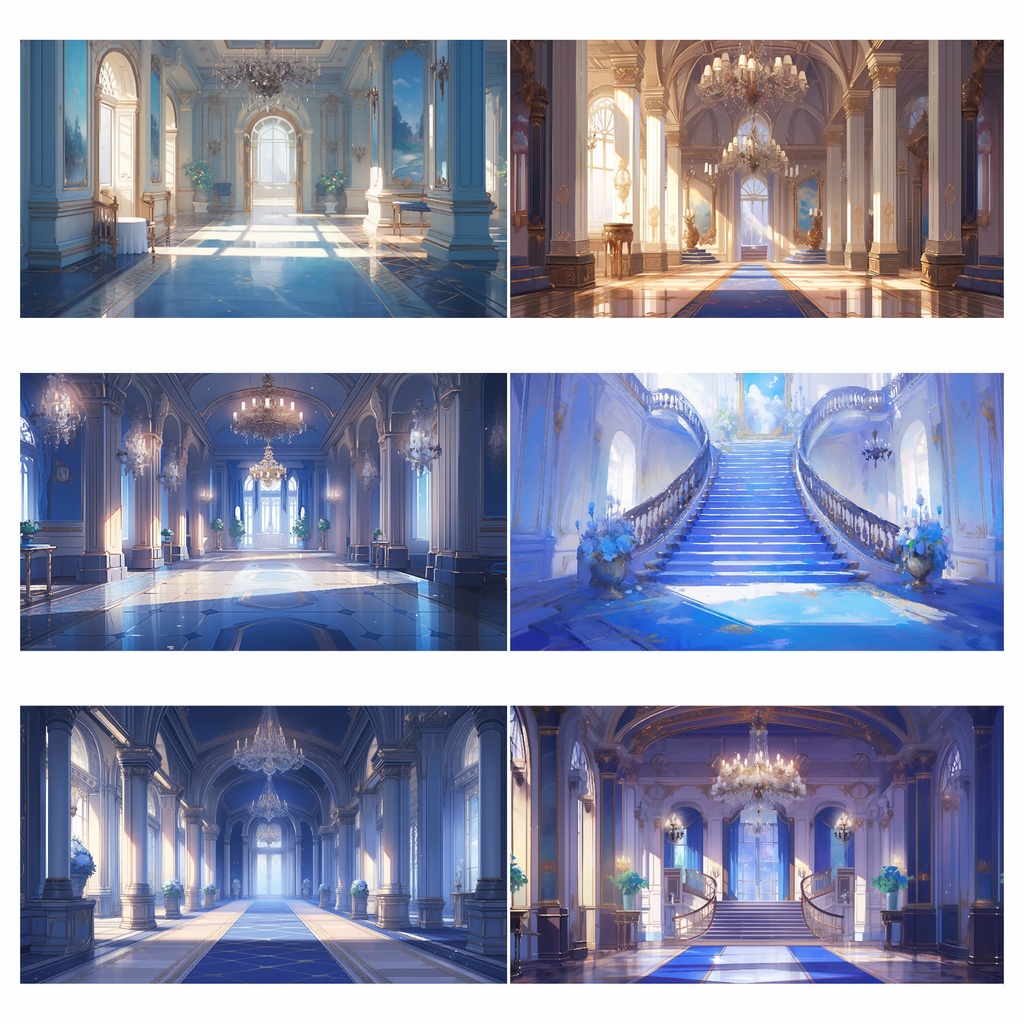 【商用利用可】貴族の豪邸(青) - イラスト素材集