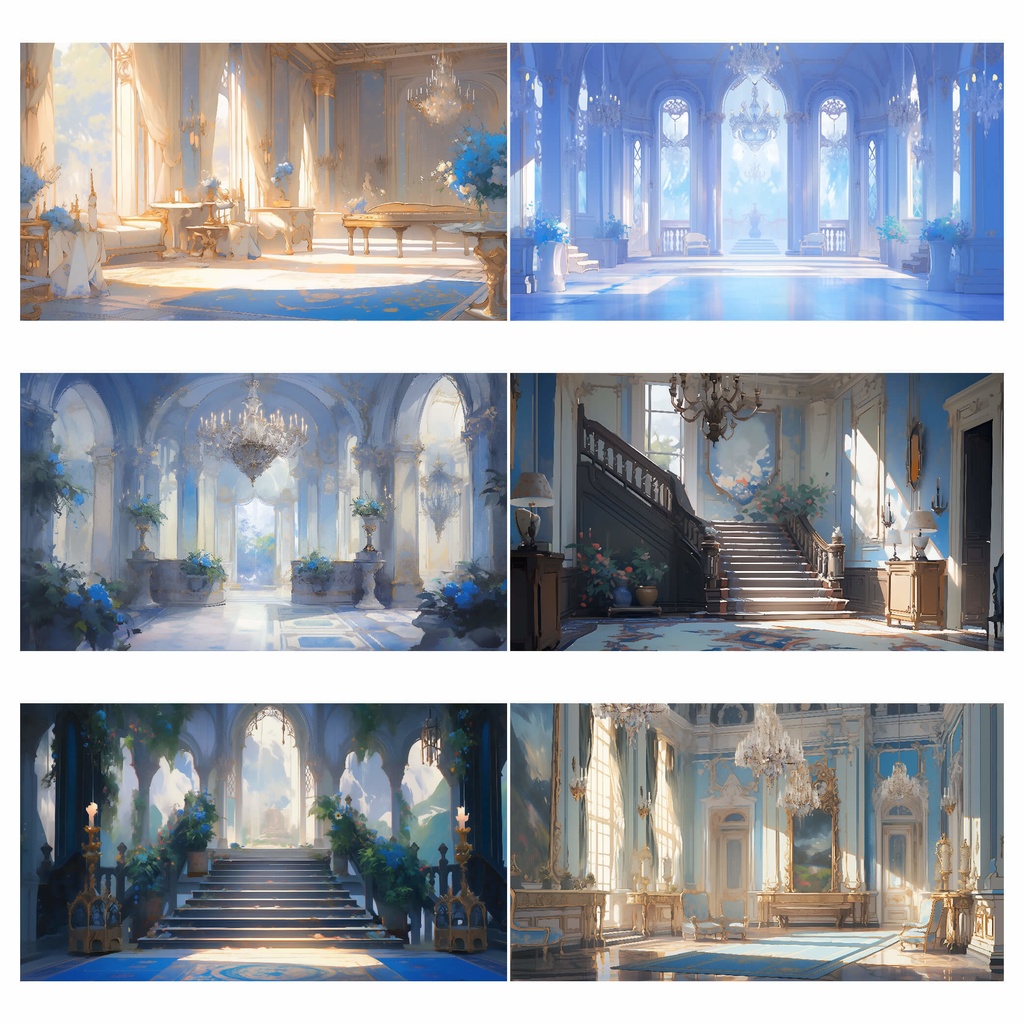 【商用利用可】貴族の豪邸(青) - イラスト素材集