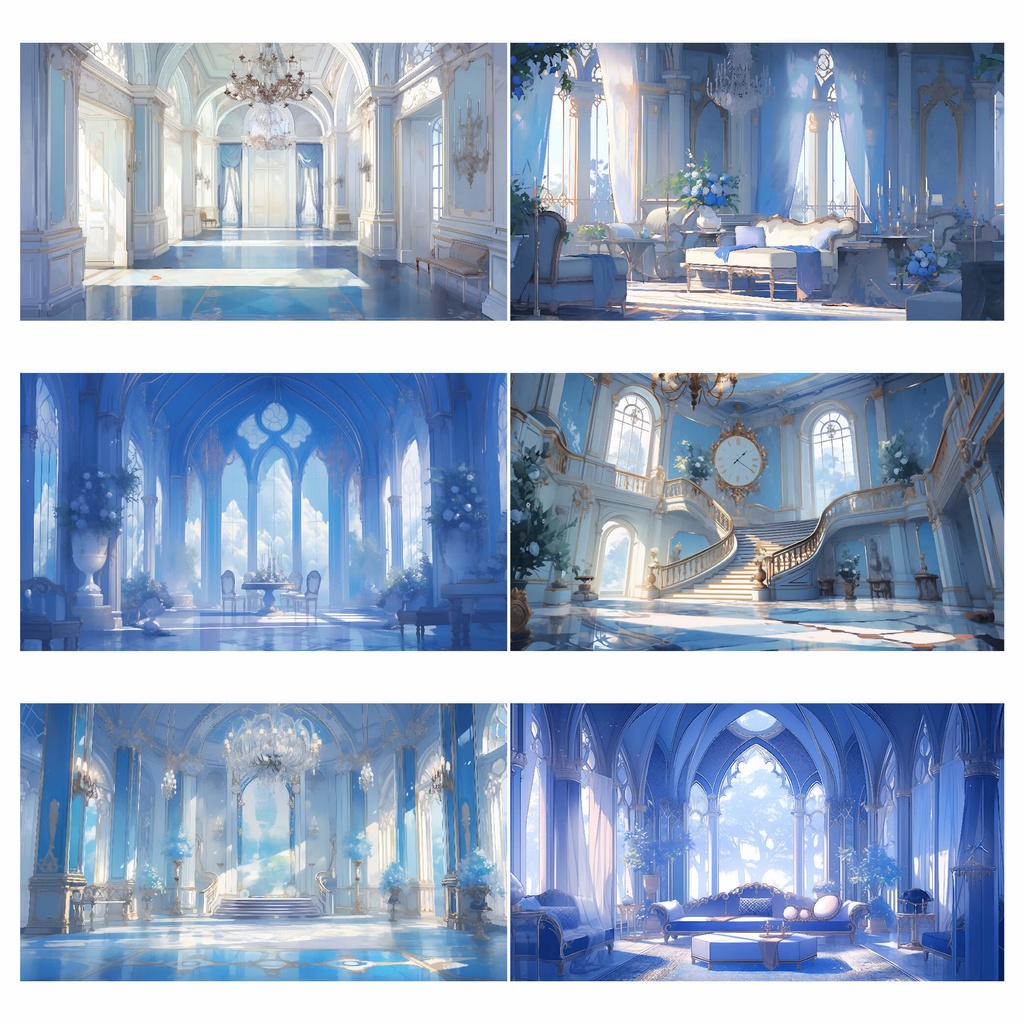 【商用利用可】貴族の豪邸(青) - イラスト素材集