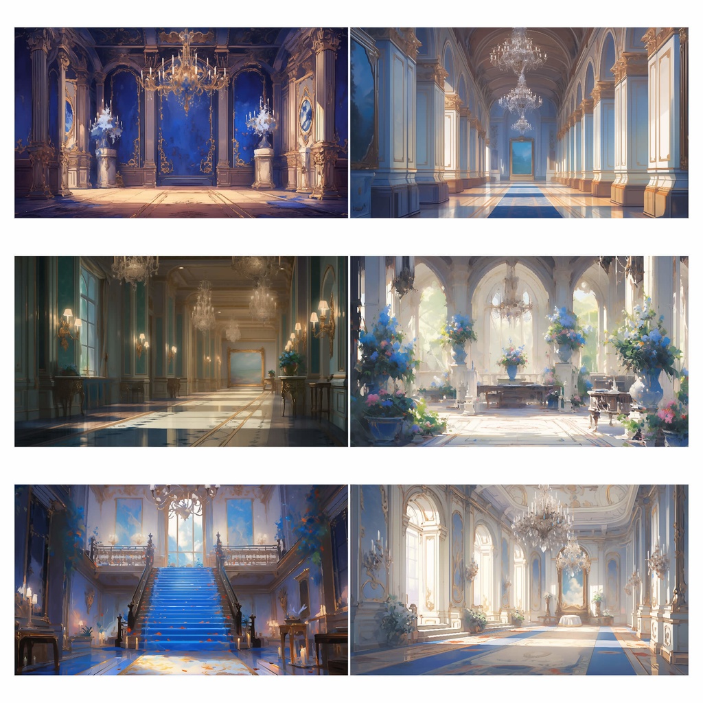 【商用利用可】貴族の豪邸(青) - イラスト素材集