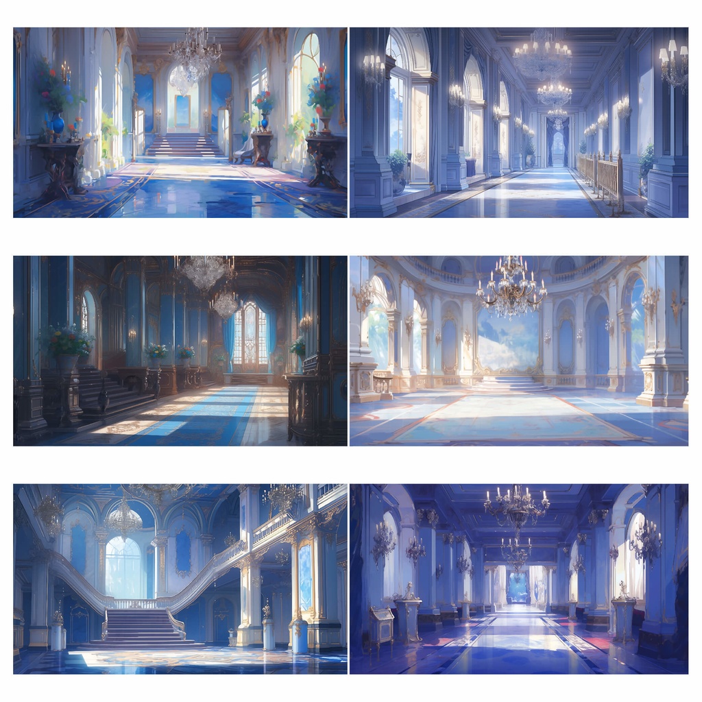 【商用利用可】貴族の豪邸(青) - イラスト素材集