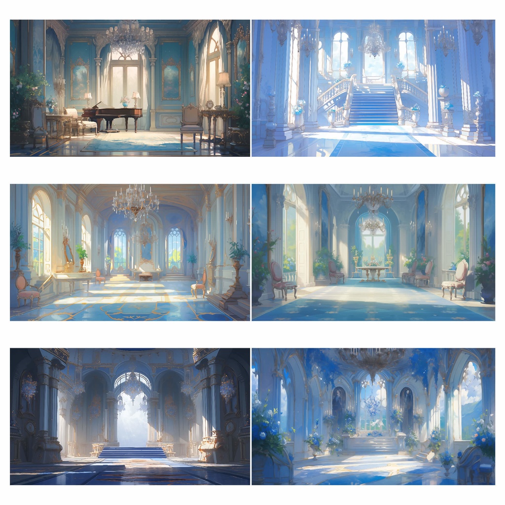 【商用利用可】貴族の豪邸(青) - イラスト素材集