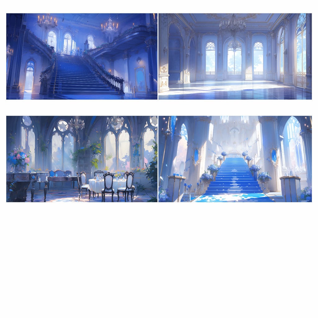 【商用利用可】貴族の豪邸(青) - イラスト素材集