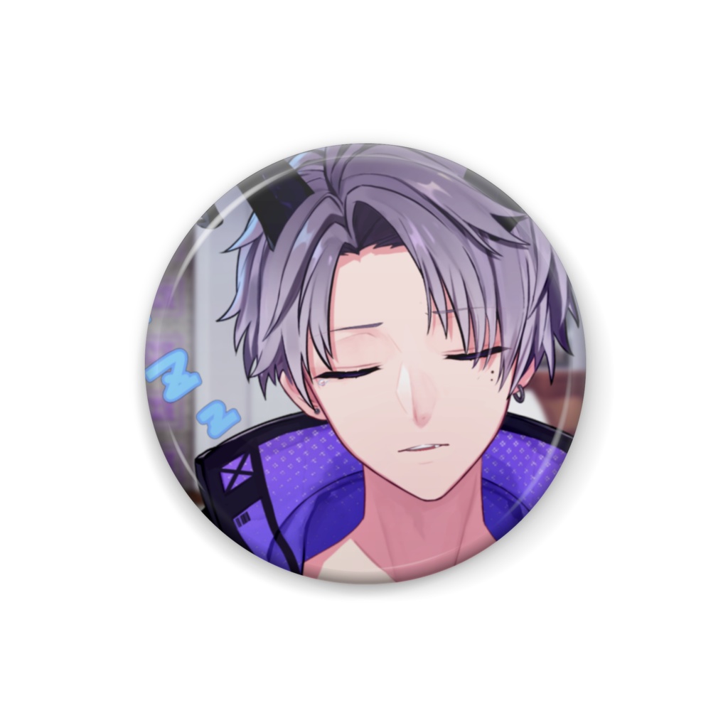 【受注販売】レイジーハーミット:缶バッチ(眠り顔)