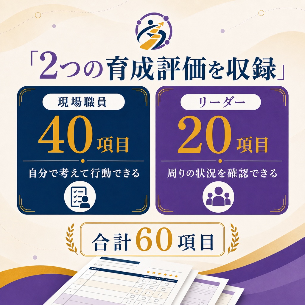 自分で考えて行動できる介護職を育てる|介護職員 育成評価シート【A4・A3印刷対応】