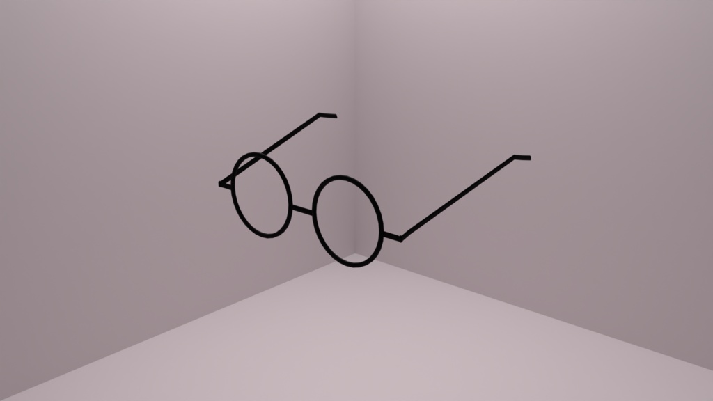 【VRChat想定】伊達丸眼鏡 メガネ Glasses Fashion glasses