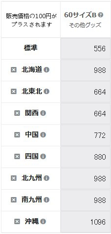 宅配便送料（配達オプション）
