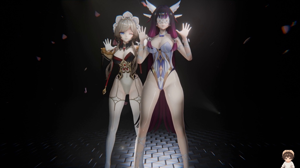 3Dモデル-Columbina+Sandrone