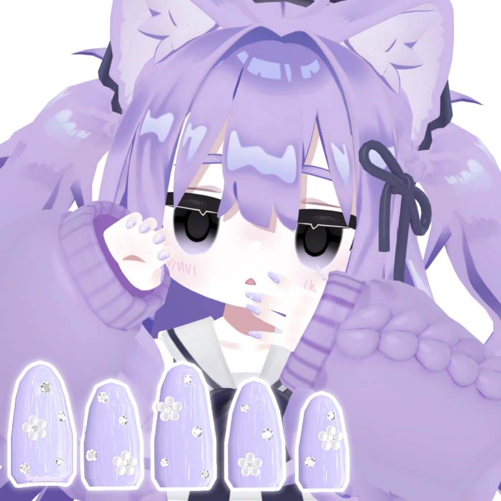 ♡【2アバター対応】simple flower nail ♡