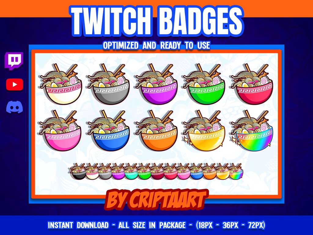ラーメンバッジ | Ramen Sub Badges for Twitch