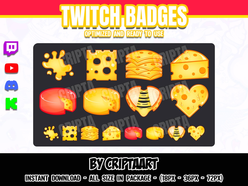 チーズバッジ | Cheese Sub Badges for Twitch
