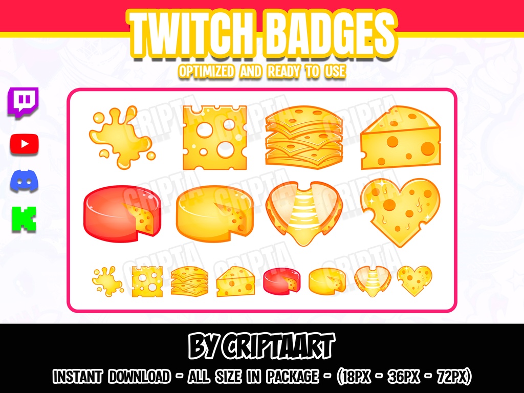 チーズバッジ | Cheese Sub Badges for Twitch