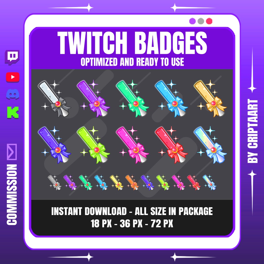 グローストックバッジ：ストリーマー向けTwitch・Discord用カワイイ