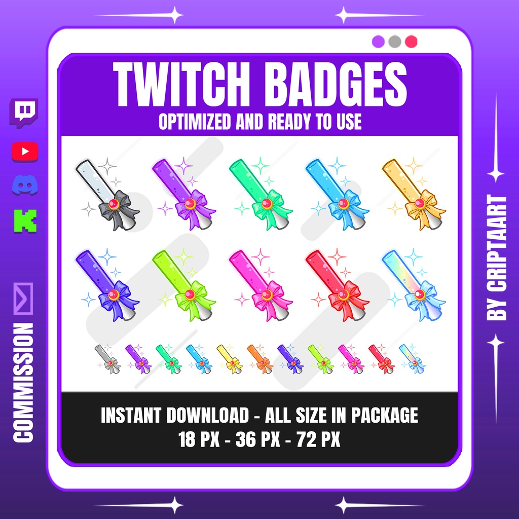 グローストックバッジ:ストリーマー向けTwitch・Discord用カワイイ