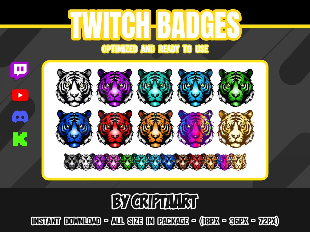 トラバッジ:Twitch・Discord用猛々しいデザイン