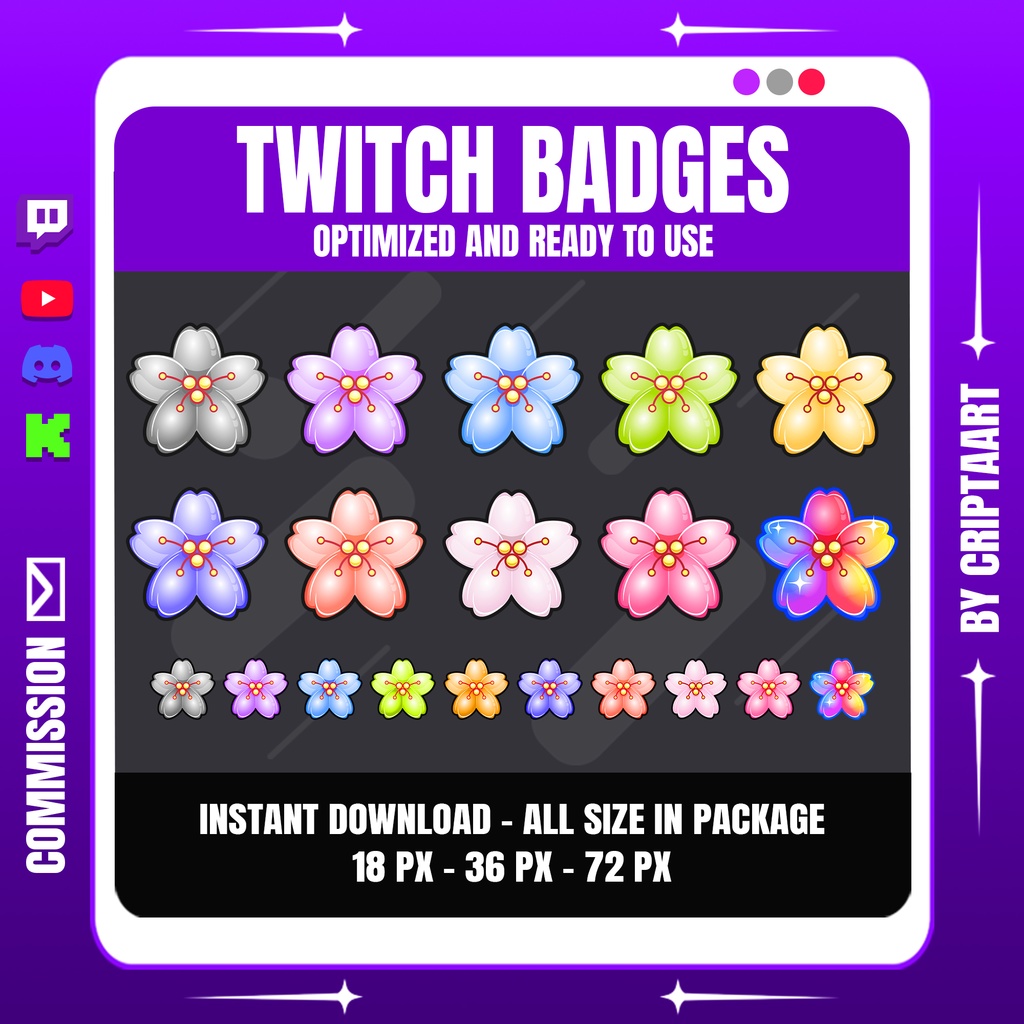 桜サブバッジ | かわいい和風Twitch・YouTube・Discord・TikTokバッジ