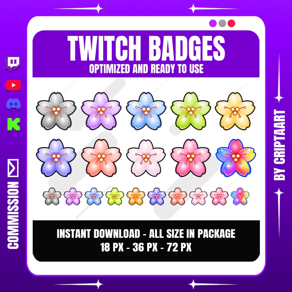 桜サブバッジ | かわいい和風Twitch・YouTube・Discord・TikTokバッジ