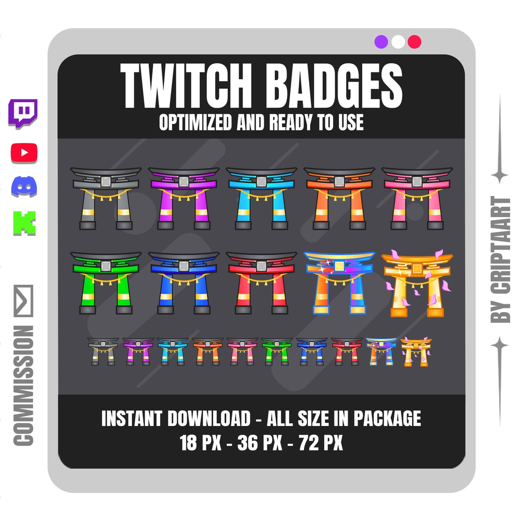 鳥居サブバッジ | 和風Twitch・YouTube・Discord・TikTokバッジ