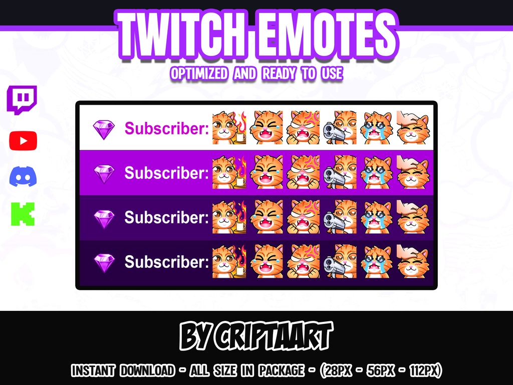 茶トラ猫の絵文字 メガパック | Twitch Discord YouTube TikTok Kick