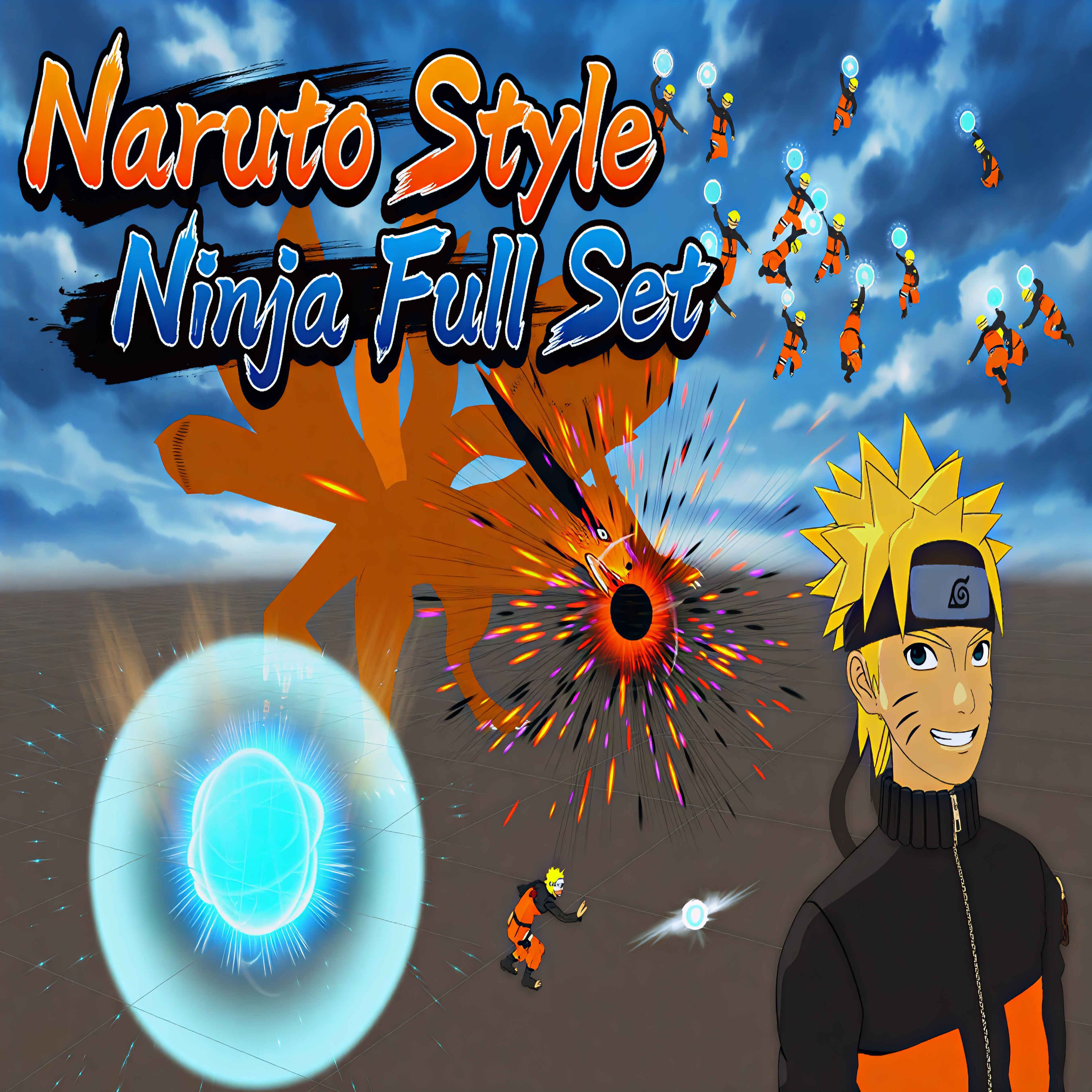 [VRChat] Naruto Style Ninja Full Set (3D Model & VFX & Animation + Motion) 🌀