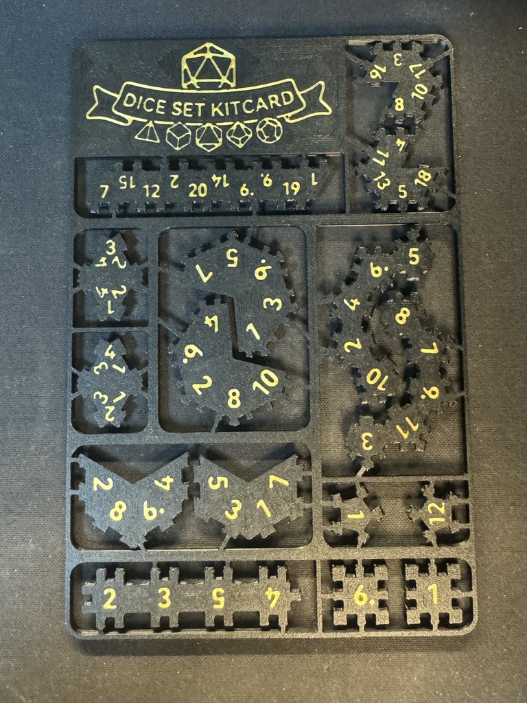 完全ダイスセットキットカード V1（黒+金）