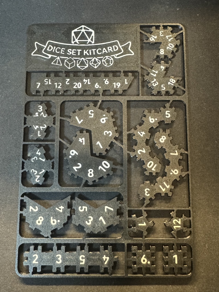 ダイスセットキットカード V1(黒+ グレー)