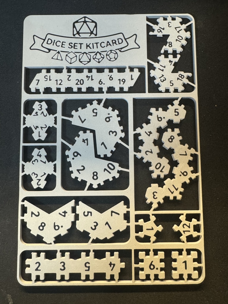 ダイスセットキットカード V1(グレー+黒)